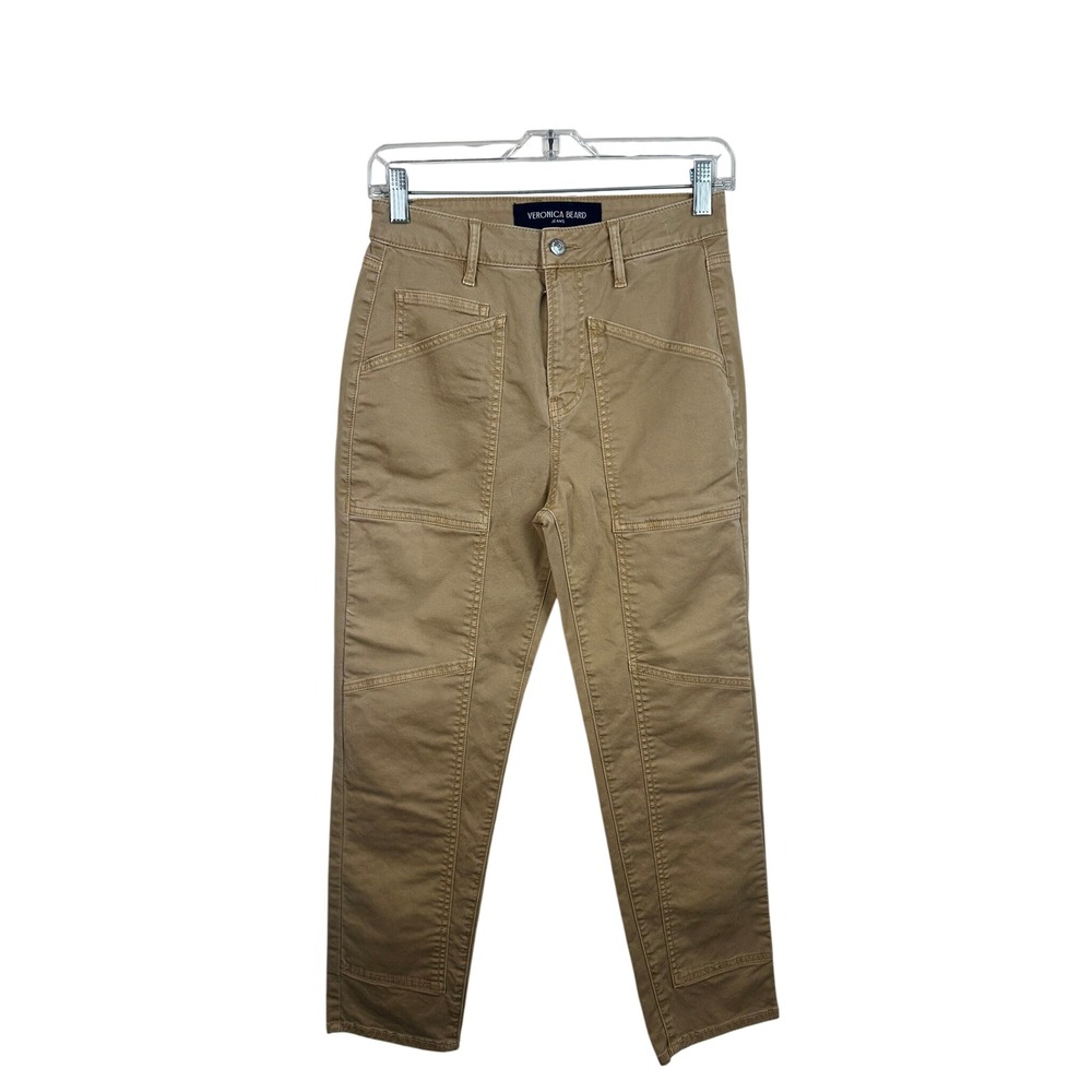Veronica Beard Arya Pants‎ Womens 25 Khaki Excellent High Rise Straight Leg Crop